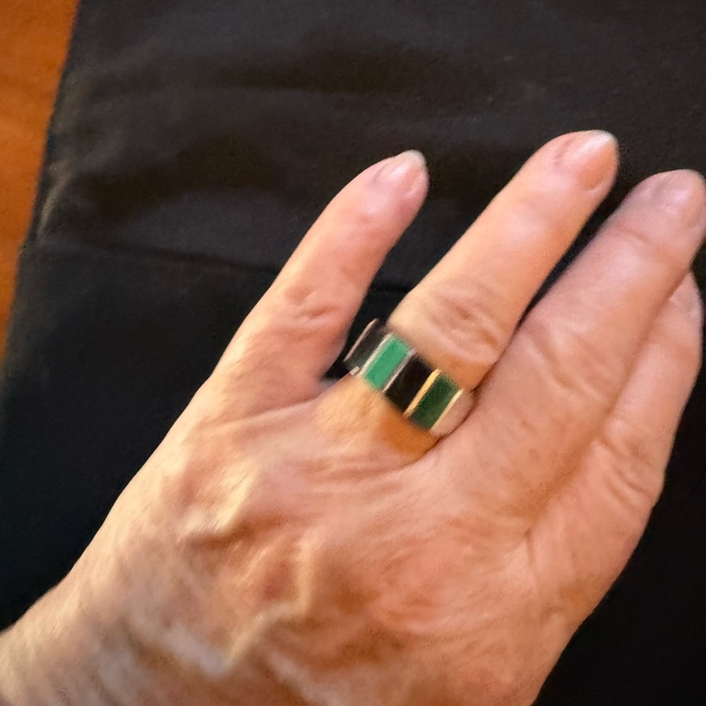 Green and Black Statement Ring